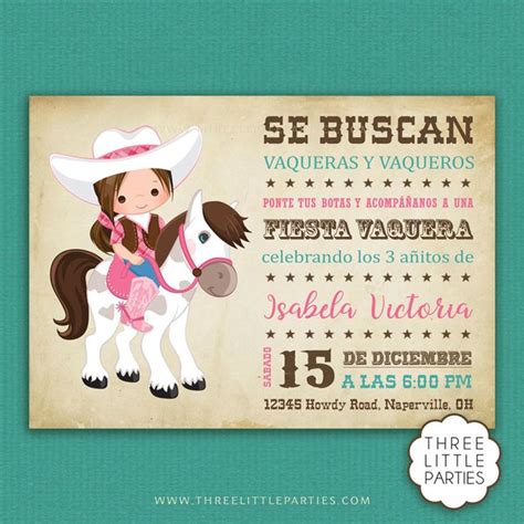 Invitación Cowboy Española Invitación Fiesta Vaquera Español Etsy Fiesta Vaquera Fiesta