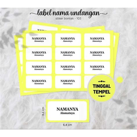 Jual Label Nama Undangan Pernikahan Shopee Indonesia