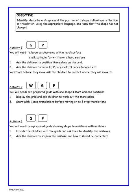 Reflections And Translations Worksheet Maths Year 5