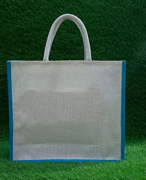 Jute Bag In Natural And Black Fabric 14x14x5 Inch At Rs 96 Piece In