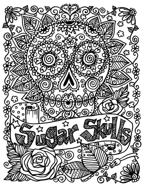 Hard Skull Coloring Page For Adults Coloring Nation