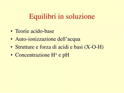 Ppt Equilibri In Soluzione Powerpoint Presentation Free Download