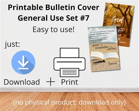 printable church bulletin covers general  set  including john