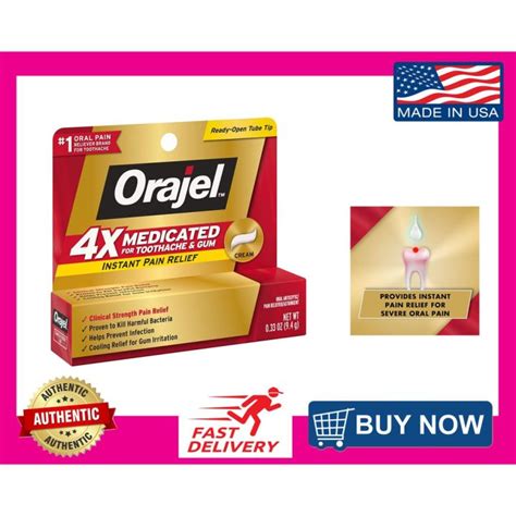 Orajel Medicated For Toothache And Gum Irritation Instant Pain Relief