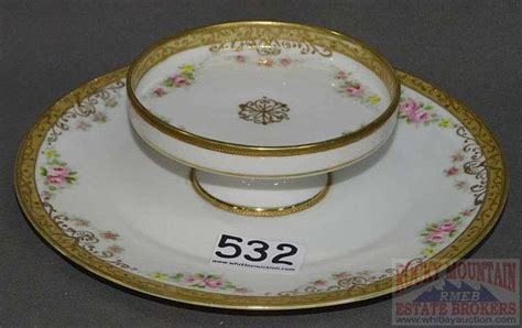 Hand Painted Nippon Tier Porcelain Serving Tray With Hand Painted