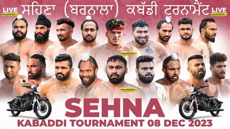 Live Sehna Barnala Kabaddi Tournament Dec Youtube