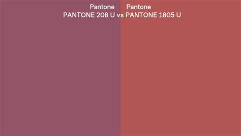 Pantone 208 U Vs Pantone 1805 U Side By Side Comparison