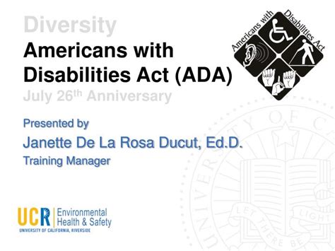 Ppt Diversity Americans With Disabilities Act Ada July 26 Th