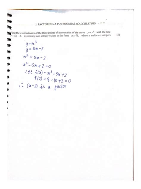 Factoring A Polynomial (Calculator) | PDF