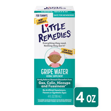 Little Remedies Gripe Water, Colic & Gas Relief, Safe for Newborns, 4 ...