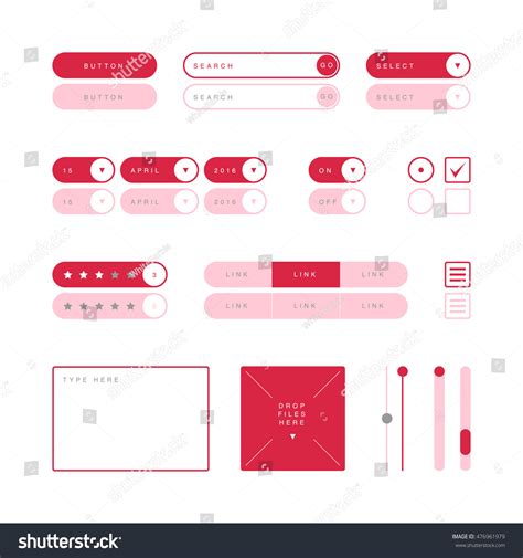 Ui Design Elements Vector Button Search Stock Vector (Royalty Free ...