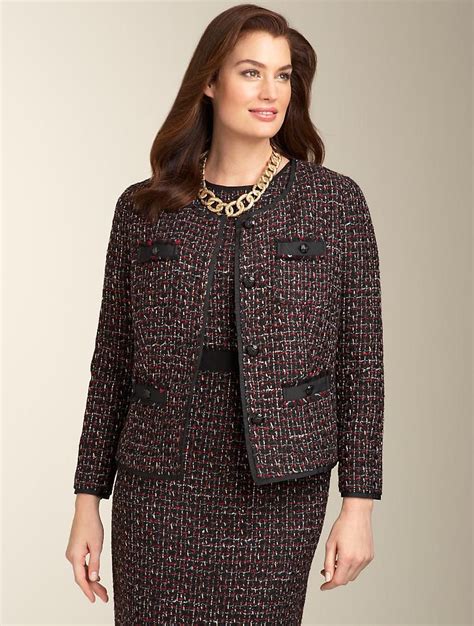 Talbots Grace Fit Nostalgia Tweed Jacket Plus Size Clothes For Women Tweed Outfit Classy