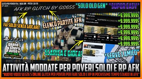 GLITCH PER POVERI GTA 5 Online 1 58ATTIVITÀ MODDATECOME FARE SOLDI