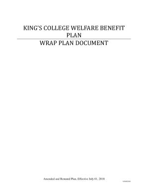 Fillable Online Departments Kings KING S COLLEGE WELFARE BENEFIT PLAN