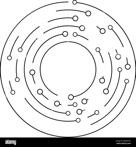 Circular Concentric Lines Segmented Circles With Nodes Nodal Points