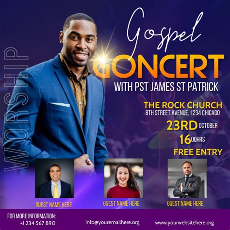 Gospel Concert Flyer Template Postermywall