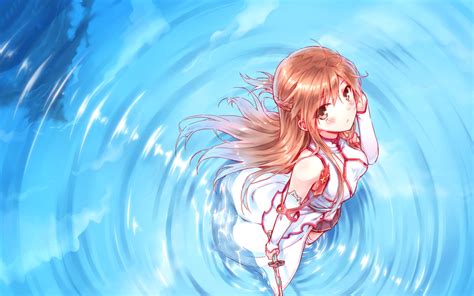 Anime Girl Standing In Water Wallpaper 1680x1050 Resolution Wallpaper