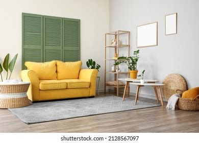 Interior Modern Living Room Yellow Sofa Stock Photo 2128567097 | Shutterstock