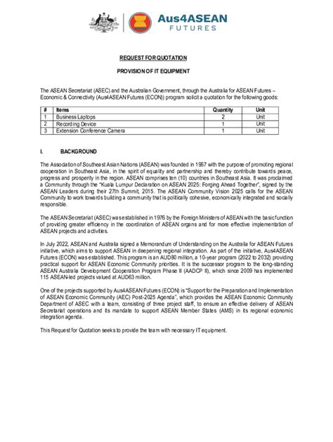 Fillable Online ASEAN And Member States Transformation And Integration