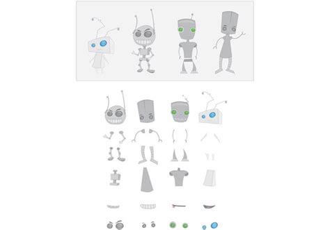 Free Robot Vector Assembly Kit