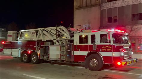 Saginaw MI FD T 1 Responding COMMERCIAL FIRE ALARM AIR HORN YouTube