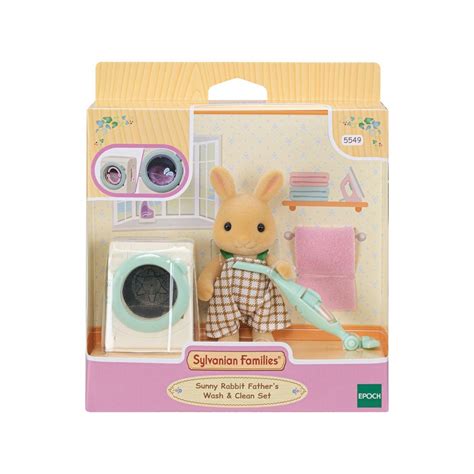 Sylvanian Families Conjunto Lavagem E Limpeza Papai Coelho Raio De Sol