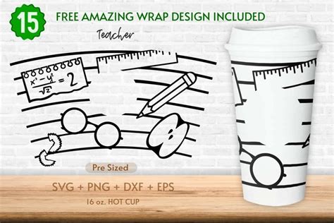 16oz Teacher Starbucks Hot Cup Svg Inspirational Teaching