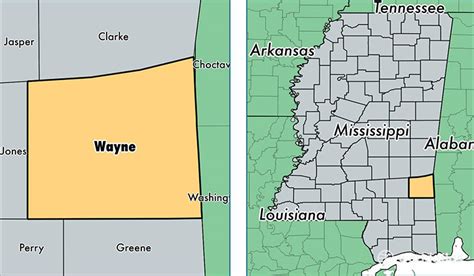 Wayne County, Mississippi / Map of Wayne County, MS / Where is Wayne ...