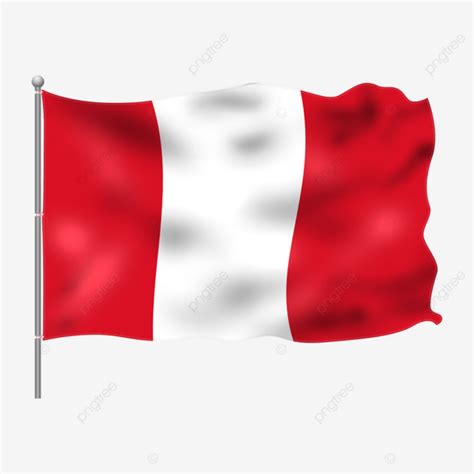 Peru Flag Flying On Pole Peru Flag Country Flag Png Transparent