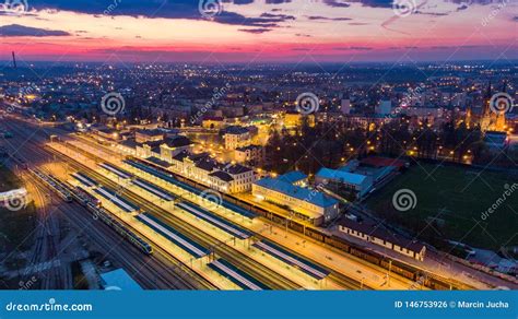 Cityscape Of Downtown Of Tarnow In Poland, Aerial View Stock Photo - Image of evening, landmark ...