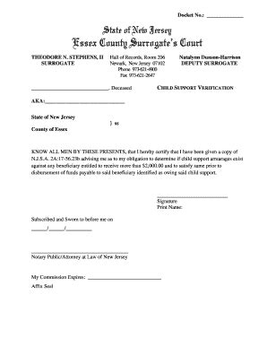 Fillable Online Essex County Surrogate S Court Fax Email Print Pdffiller