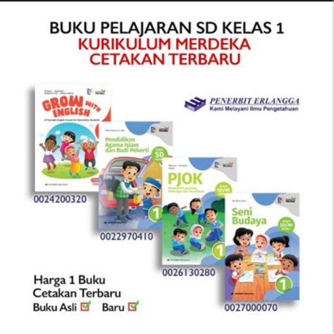 Jual Buku Pelajaran Sd Kelas 1 Kurikulum Merdeka Erlangga K2021 Grow