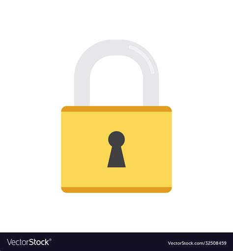 Pad Lock Icon On White Background Royalty Free Vector Image