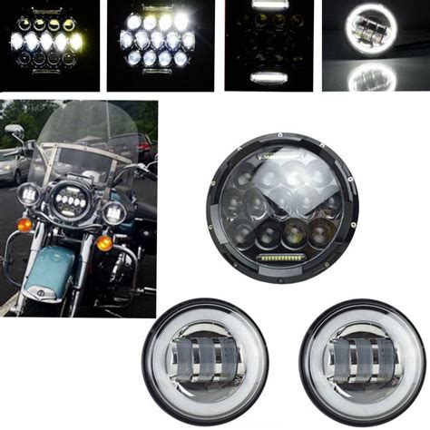 Lighting Indicators Motorcycle 7Inch Round Hi Lo Beam LED Headlight