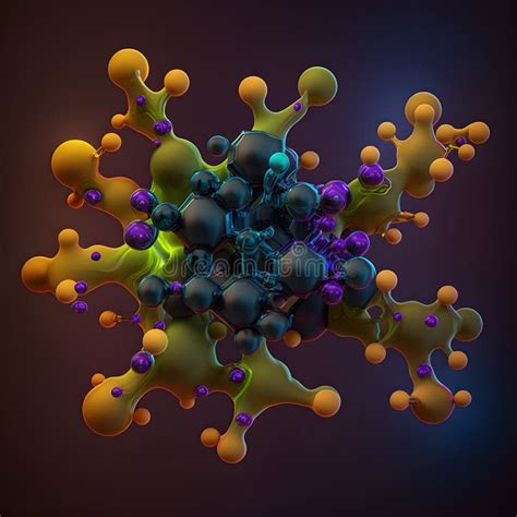 Macro Shot Of Cell Or Molecule Scientific Image Stock Illustration