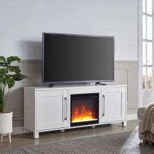 Chabot Rectangular TV Stand With Crystal Fireplace For TV S Up To 65