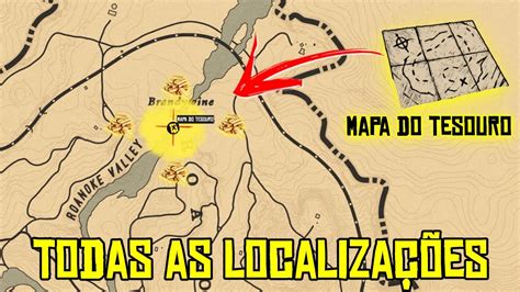 LOCALIZAÇÃO DE TODOS OS MAPAS DO TESOURO RED DEAD ONLINE YouTube