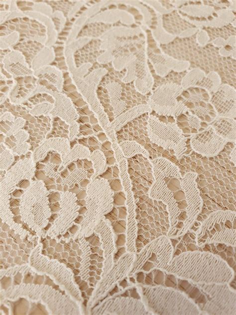 Ecru Lace Fabric Embroidered Lace French Lace Wedding Lace Etsy