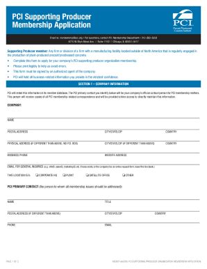 Fillable Online PCI Supporting Producer Membership Application Fax