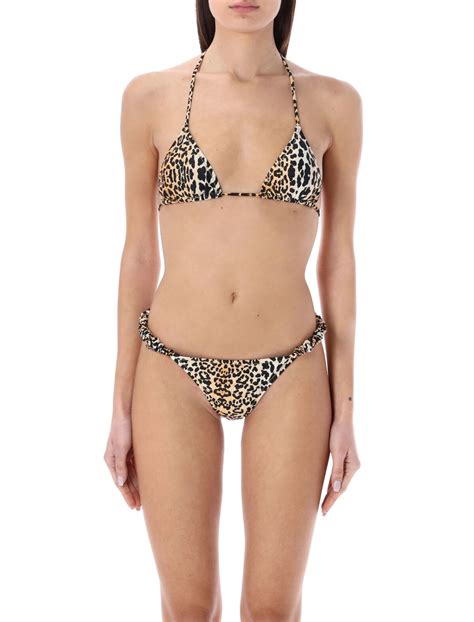 REINA OLGA Scrunchie Bikini Set Leopard Editorialist