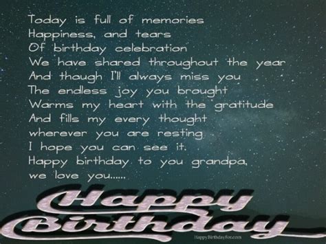 Birthday Wishes For Grandpa Grandfather Who Passed Away In Heaven