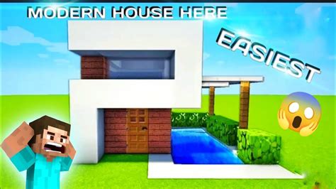 Minecraft Small Easy Modern House Modren House In Minecraft Pe Youtube