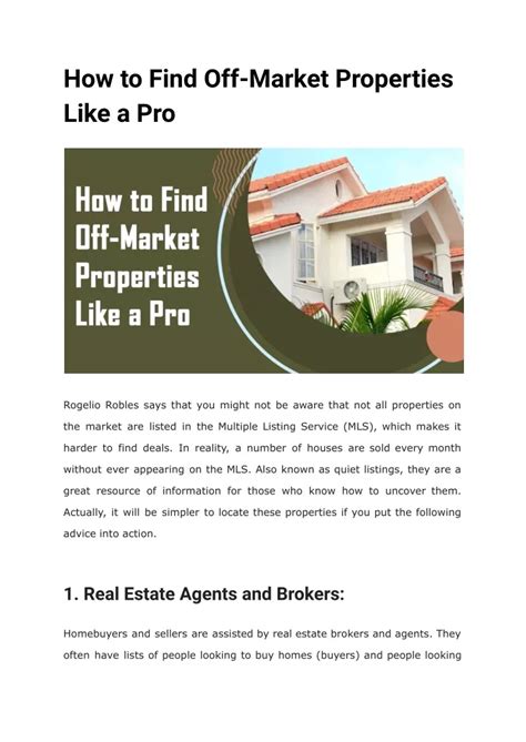 Ppt How To Find Off Market Properties Like A Pro Powerpoint