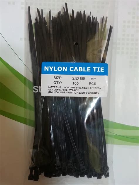 100pcs 25150mm Self Locking Plastic Nylon Cable Ties Wire Zip Tie