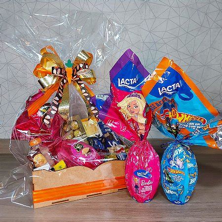 CESTA DOCE PÁSCOA MENINO OVO LACTA HOT WHEELS G Cestas CWB Cestas e flores em