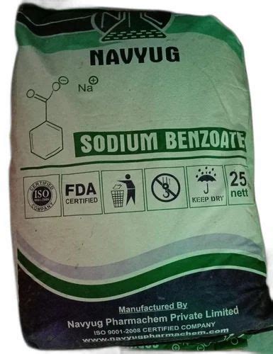 Navyug Sodium Benzoate Powder For Food And Pharma Industries 25 Kg At