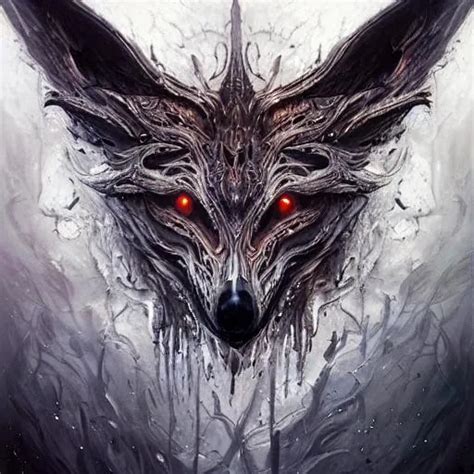 Splash Art A Werwolf Head Full Body Front White