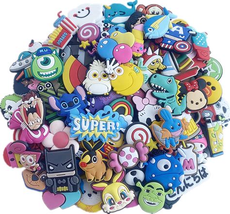 New 100pcs Random Pvc Different Shoe Charms For Croc Bands And Bracelet Wristband Au