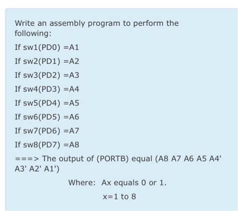 Solved Write An Assembly Program To Perform The Following Chegg