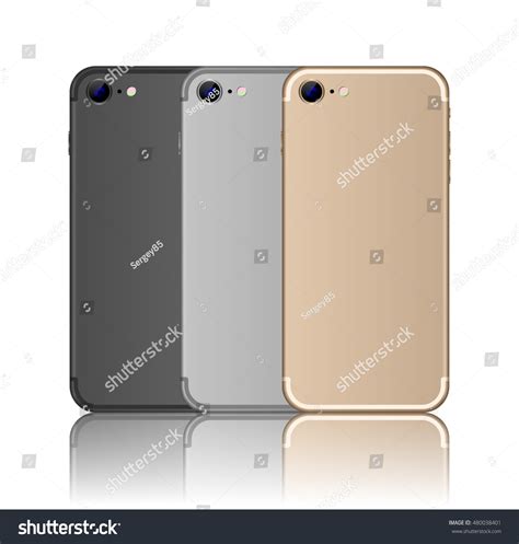 High Detailed Realistic Phone Back View Vector De Stock Libre De